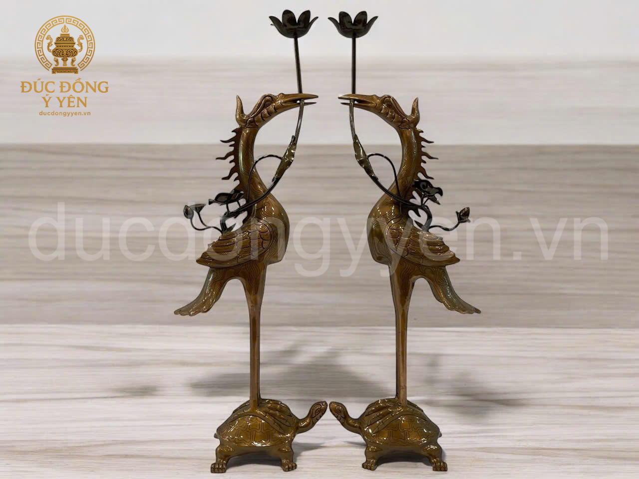 Hạc thờ bằng đồng  đúc đồng đỏ 