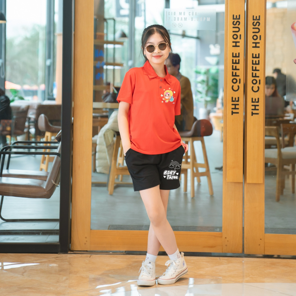 Bộ đồ Polo bé gái in hình ' Baby three' - Loza Kids BO278_thumbnail_4
