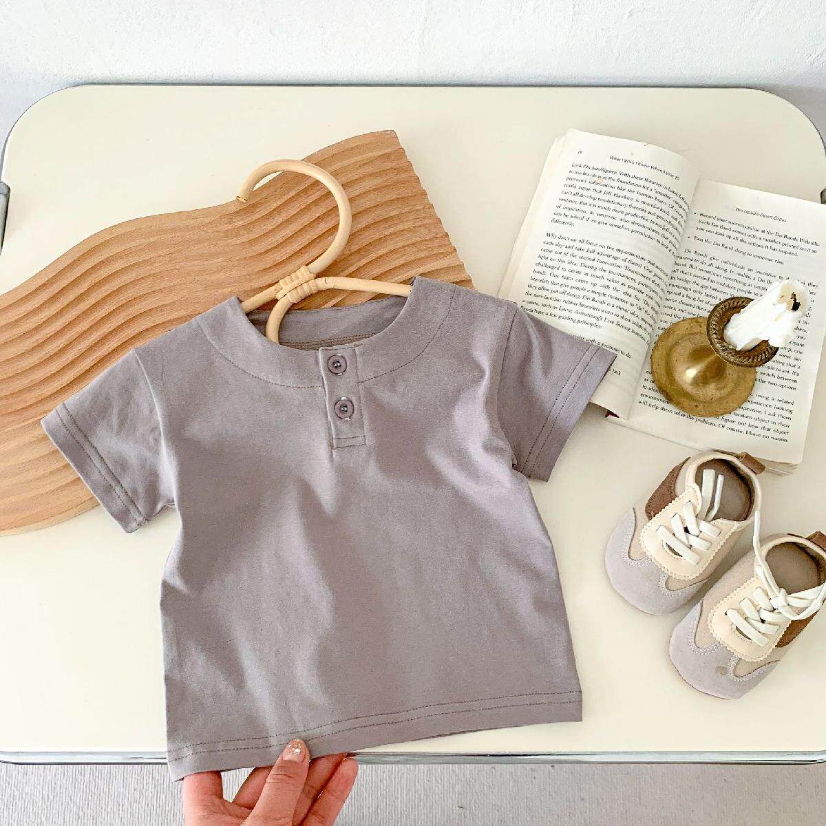 Áo thun cài nút cổ tròn Basic Cotton cho bé_thumbnail_19