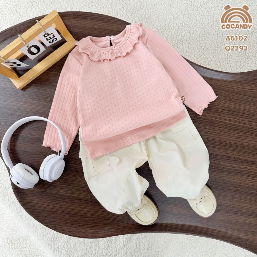 Áo dài HỒNG cổ tròn phối bèo_thumbnail_0