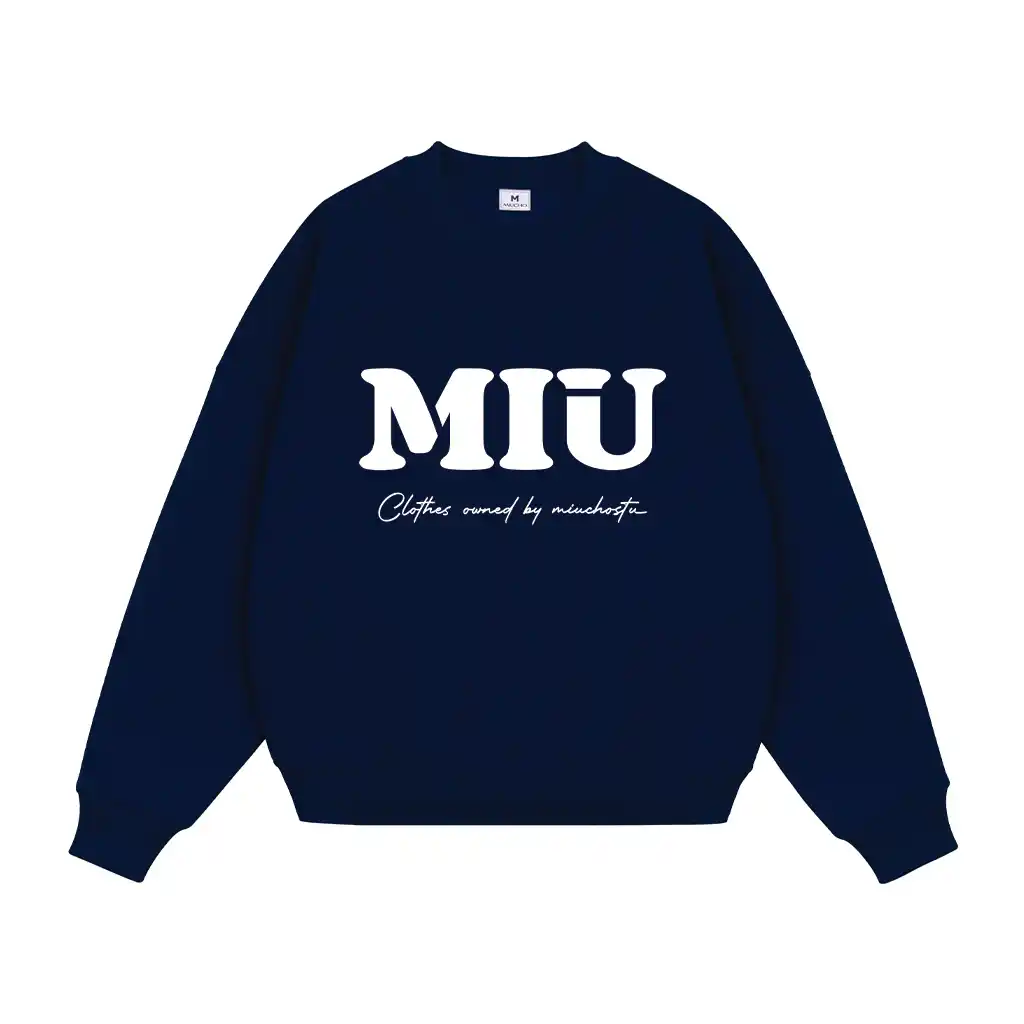 Áo Sweater form boxy Miucho nỉ 2 da dày dặn thoáng mát thoải mái mỗi ngày in chữ MIU basic 2831_thumbnail_11