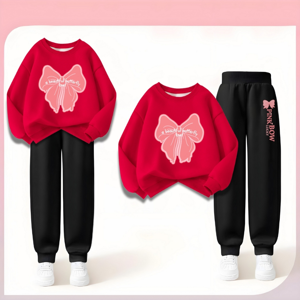 Set bộ nỉ bé gái in hình nơ - Loza Kids BI475_thumbnail_2