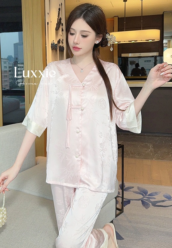 N78 Pijama lụa tay lửng khuy dây phong cách trung hoa_thumbnail_4