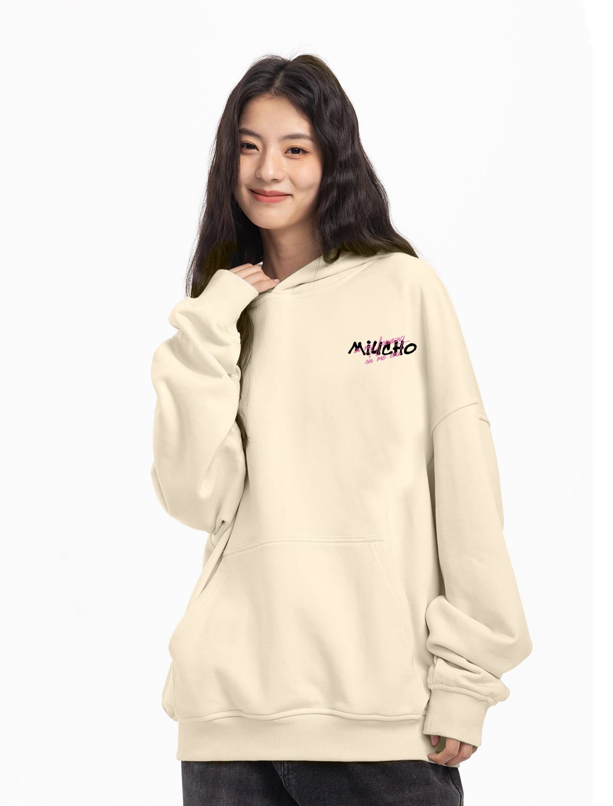 Áo hoodie unisex form rộng HDD1323 Miucho nỉ chân cua dày dặn in mix_thumbnail_2