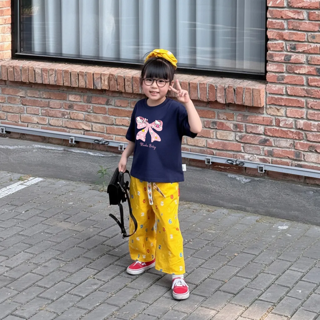 Áo thun bé gái form rộng Kado vải cotton thoáng mát mềm mại Hello Kittie hình nơ siêu cute 2881_thumbnail_4