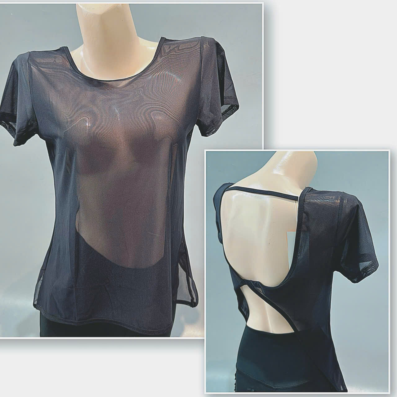 Áo Tank Thể Thao Lưới Mè Dáng Croptop Phối Dây Lưng