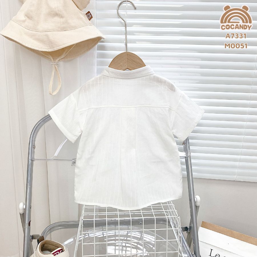 Áo cộc sơ mi TRẮNG túi ngực phối dây cúc_thumbnail_2