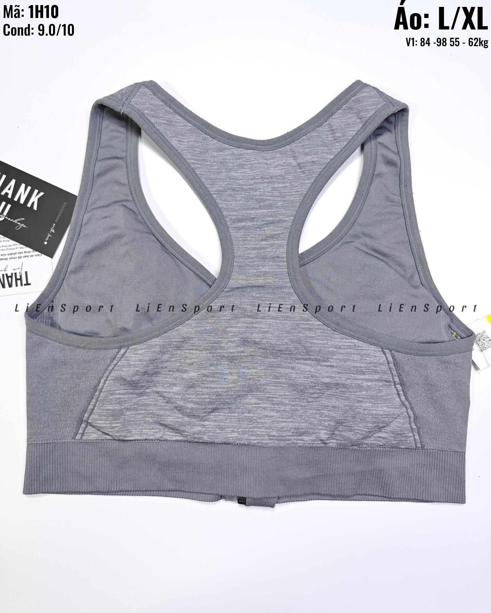 Avia Áo bra thể thao Nữ Size L XL Xám Auth 2nd Lưng chữ V khỏe khoắn Khóa zip trước Co giãn thấm hút tốt Phù hợp tập gym yoga chạy bộ Mã:1H10_thumbnail_4