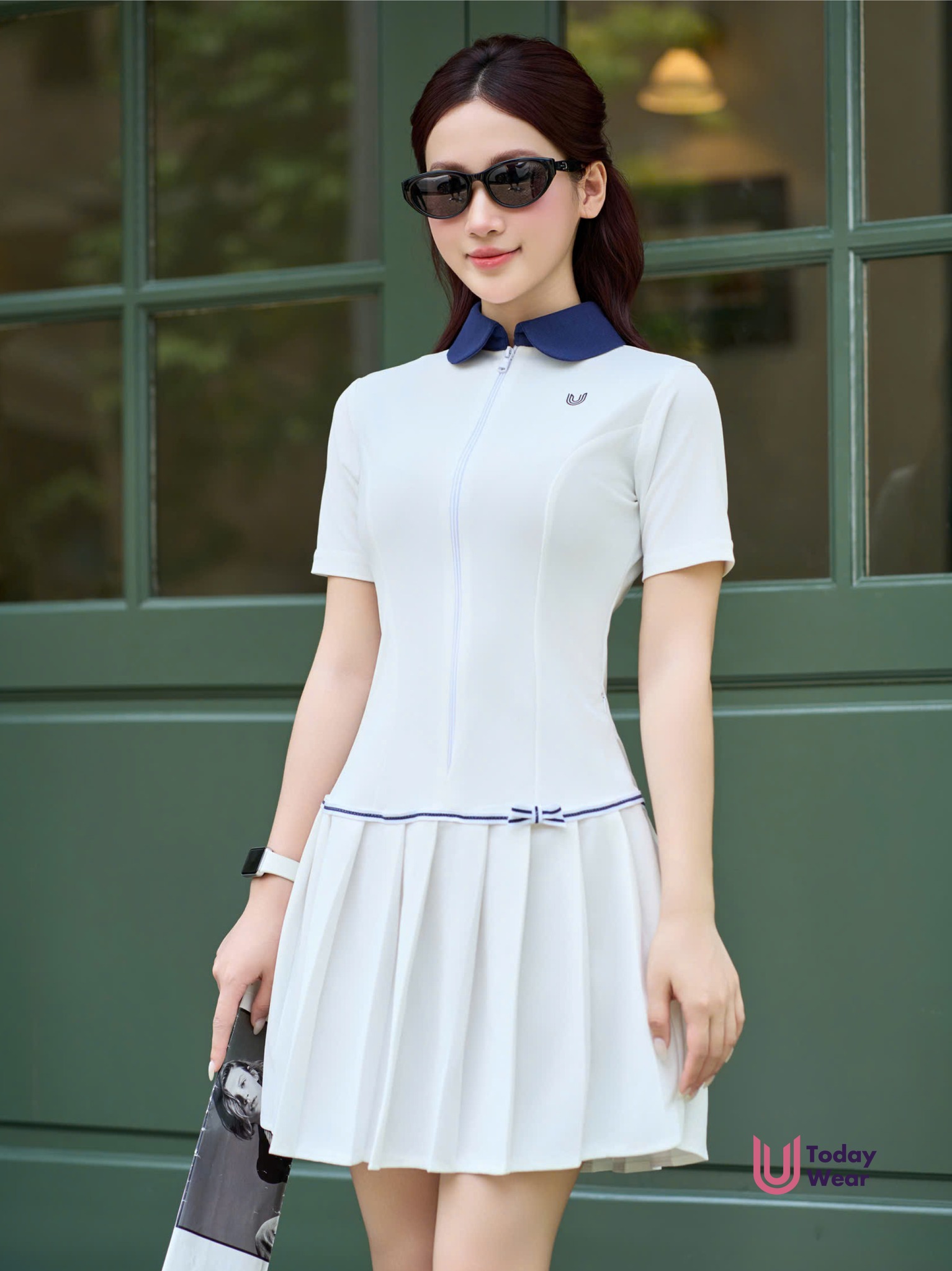 Váy liền khóa kéo xếp ly Callie Dress