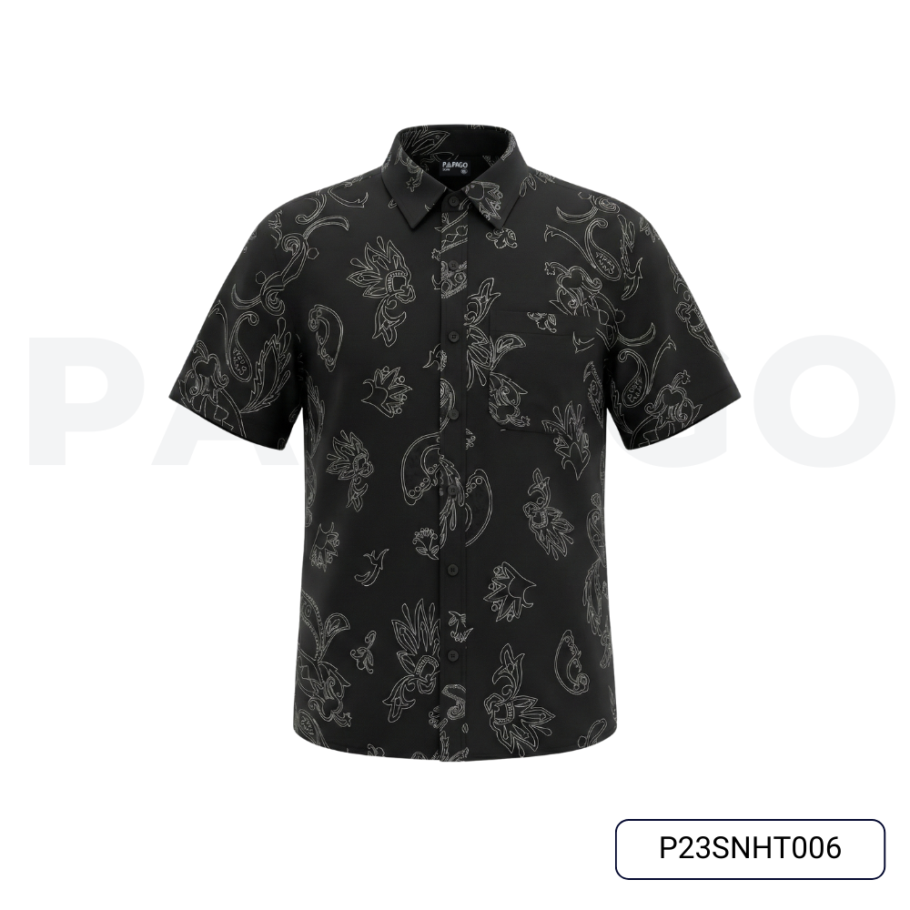 Áo sơ mi nam trung niên PAPAGO tay ngắn lai ngang họa tiết - P23SNHT006_thumbnail_9