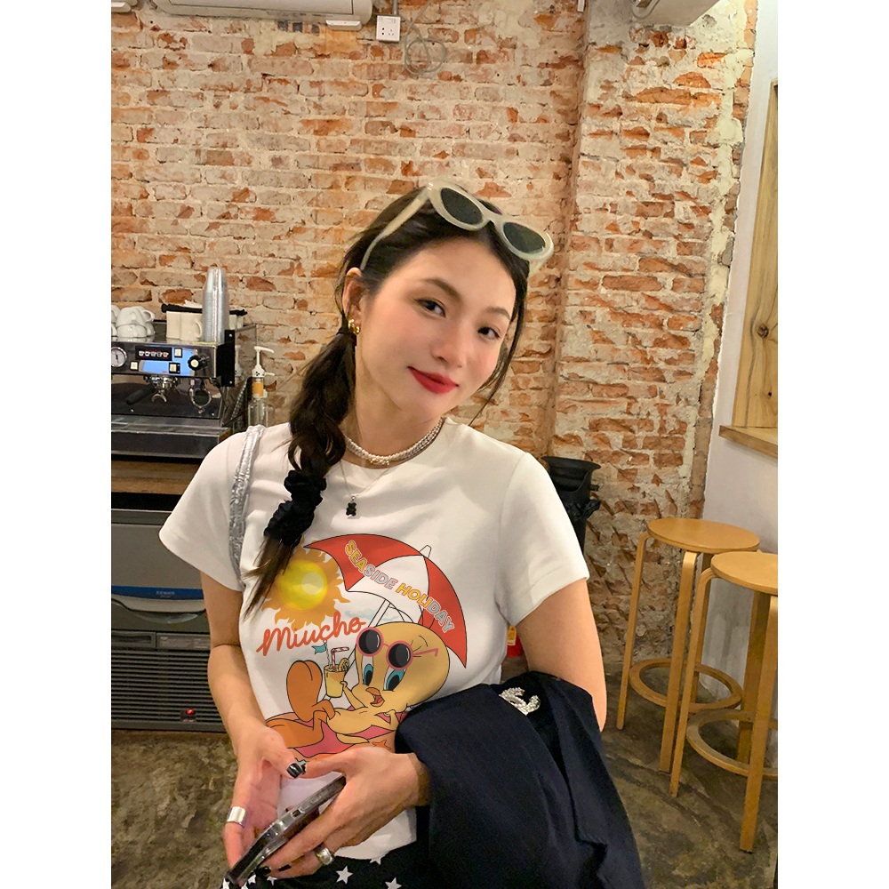 Áo thun baby tee form ôm dễ thương mùa hè ABD1051 Miucho tay ngắn Cổ tròn hotrend in artwork_thumbnail_5