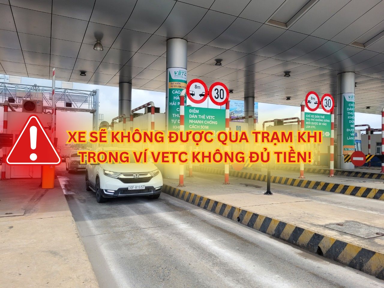 Đi vào làn ETC khi trong ví VETC không đủ tiền có bị phạt không?