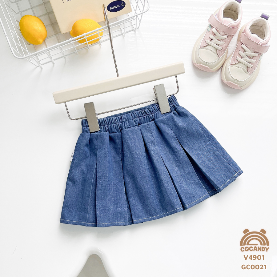 Chân váy cộc denim XANH xếp ly bản to_thumbnail_2