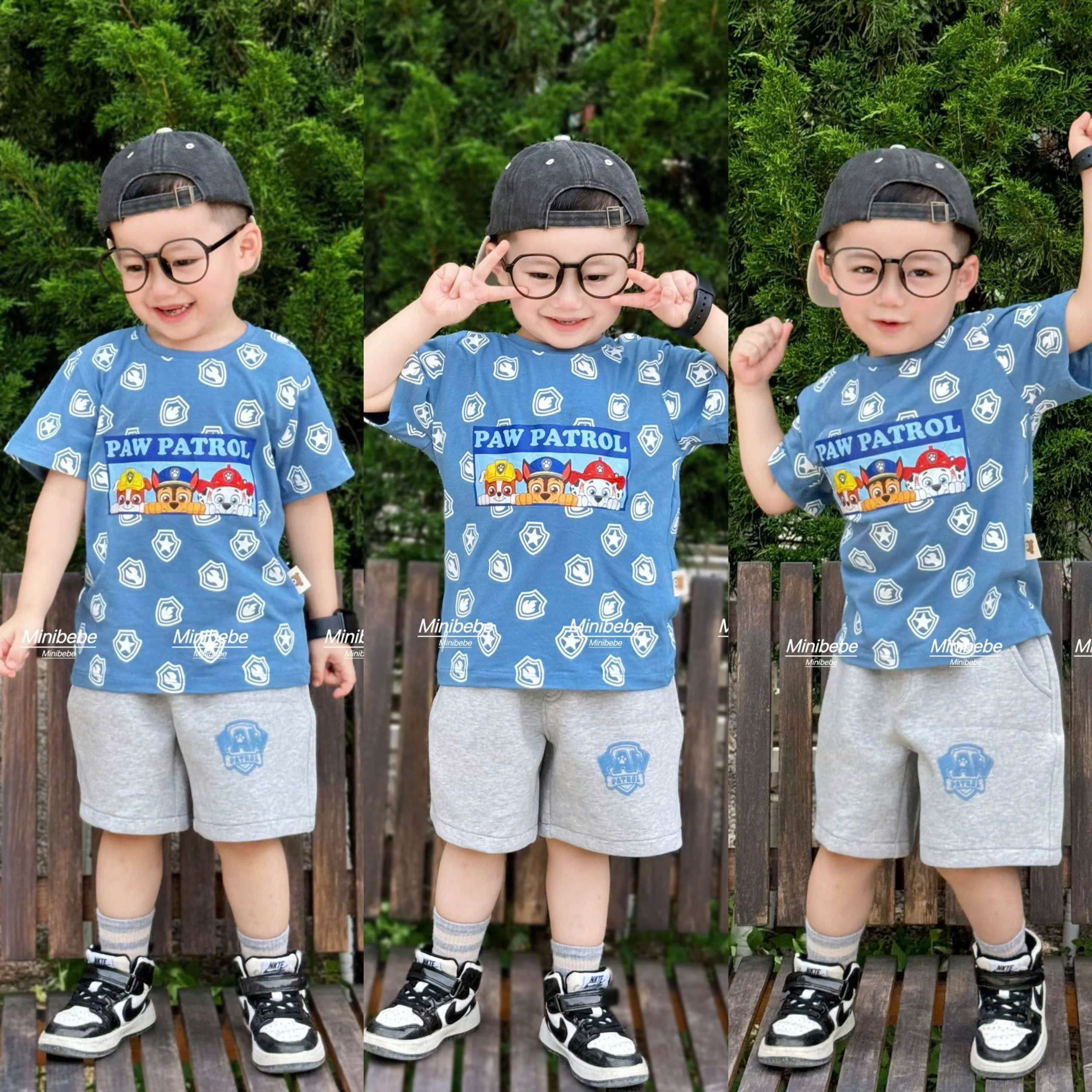 T59 BỘ CỘC ÁO XANH 3 CHÚ CHÓ- A117.1736