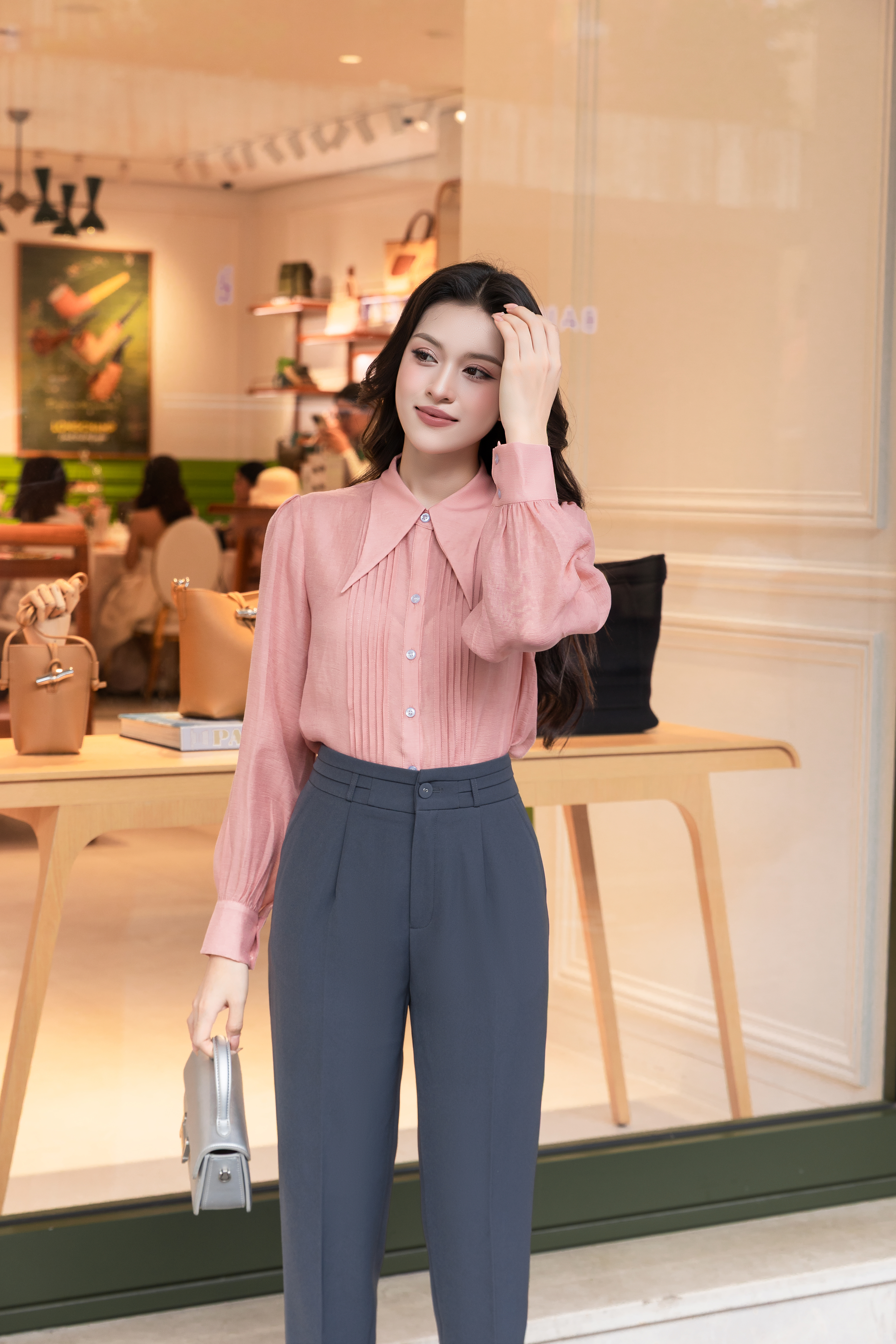 Áo sơ mi tơ tay dài phối gân nẹp A4208_thumbnail_7