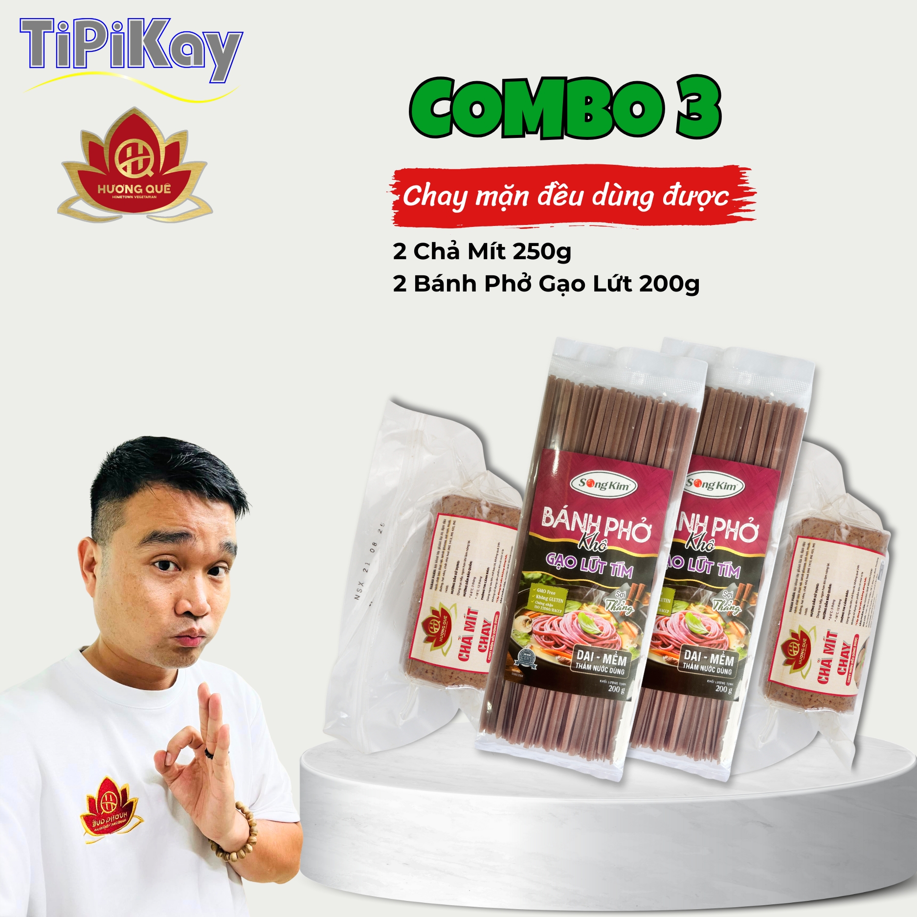 [Combo 4 món] 2 Chả Mít 250g + 2 Bánh Phở Khô Gạo Lức Tím 200G CBTP-2CM2BP