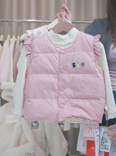 (M142) Áo khoác gile lông vũ màu hồng