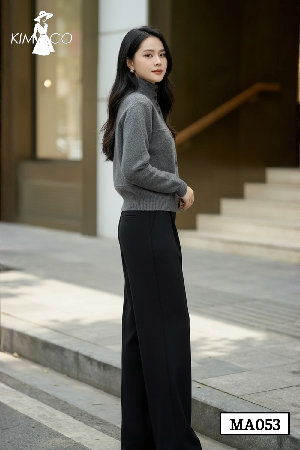 Áo Len Cài Nút Cổ Trụ Màu Ghi - MA053_thumbnail_2