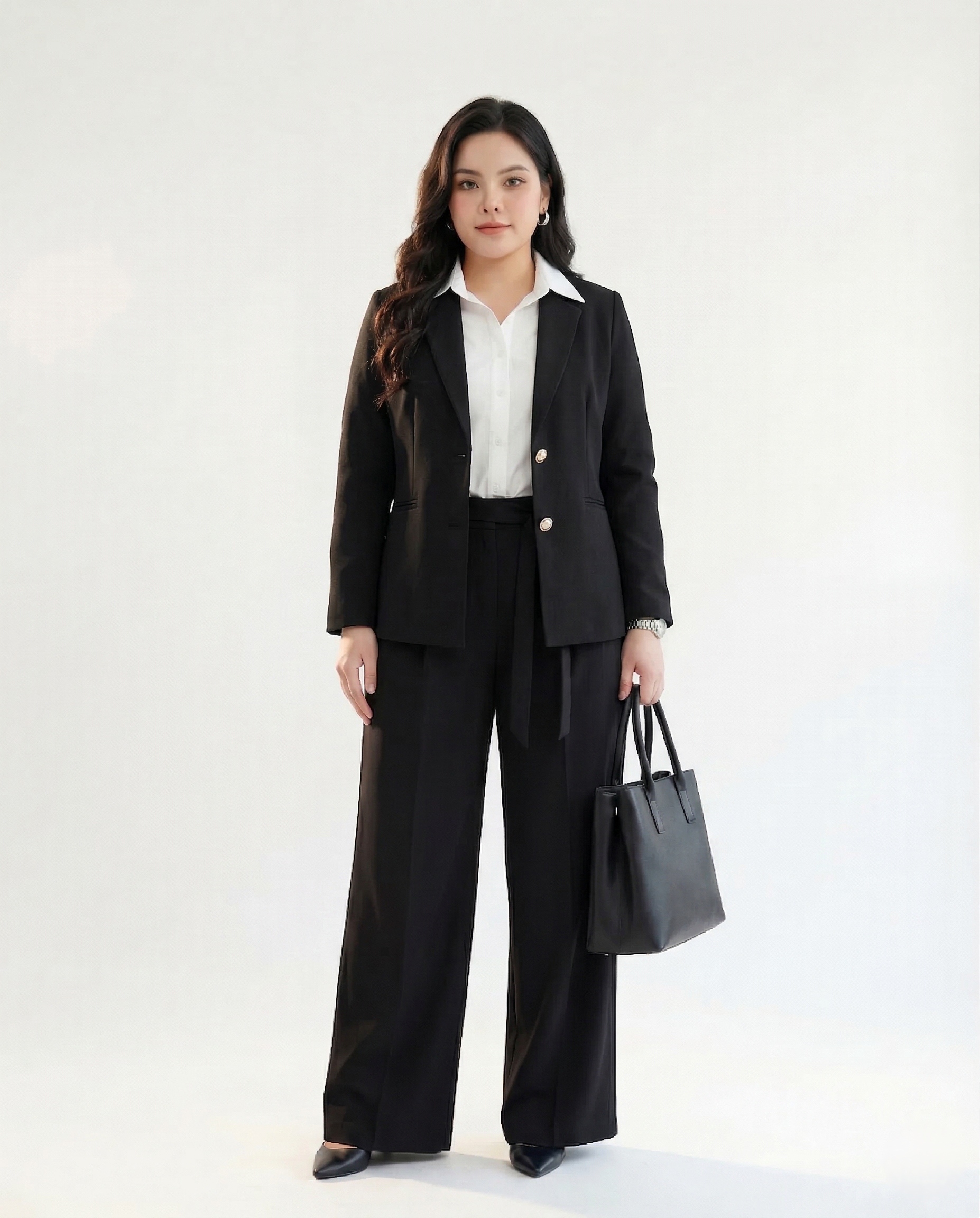 Áo blazer kiểu phối nút có túi bigsize AK087