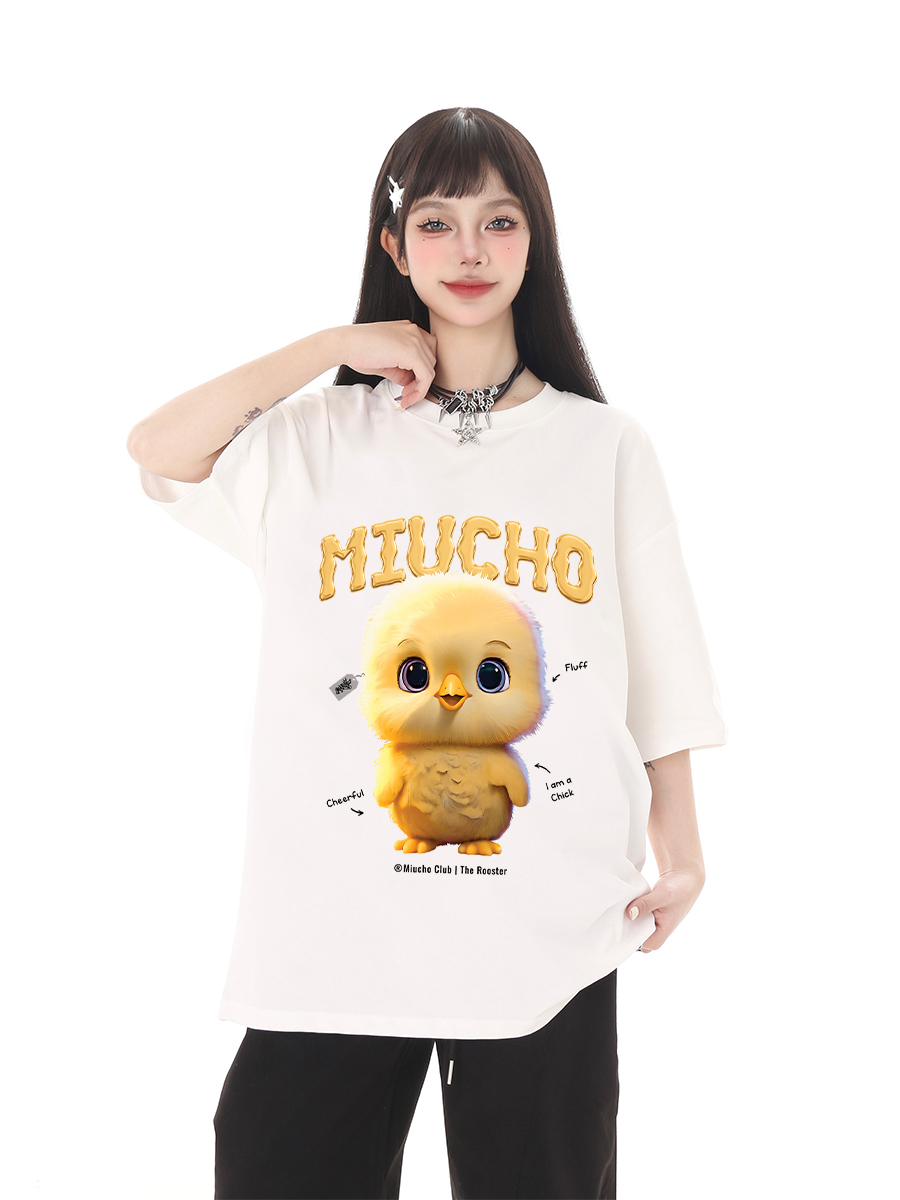 Áo thun form rộng 12 con giáp tuổi Dậu ATD1240 Miucho tay ngắn cổ tròn in mix_thumbnail_7