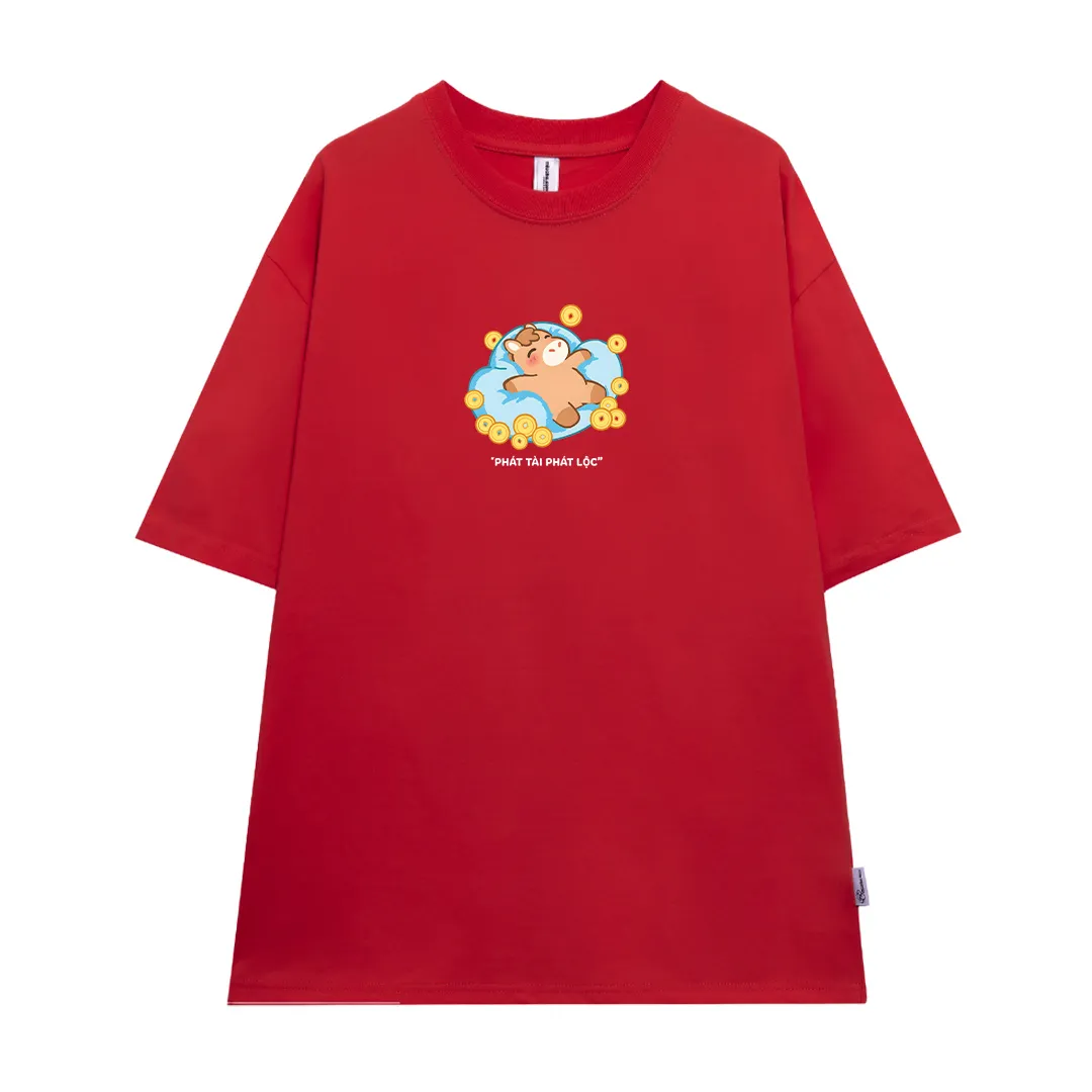 Áo thun form rộng unisex Miucho vải mềm mại tôn dáng thoáng mát Phát Tài Phát Lộc 2918_thumbnail_12