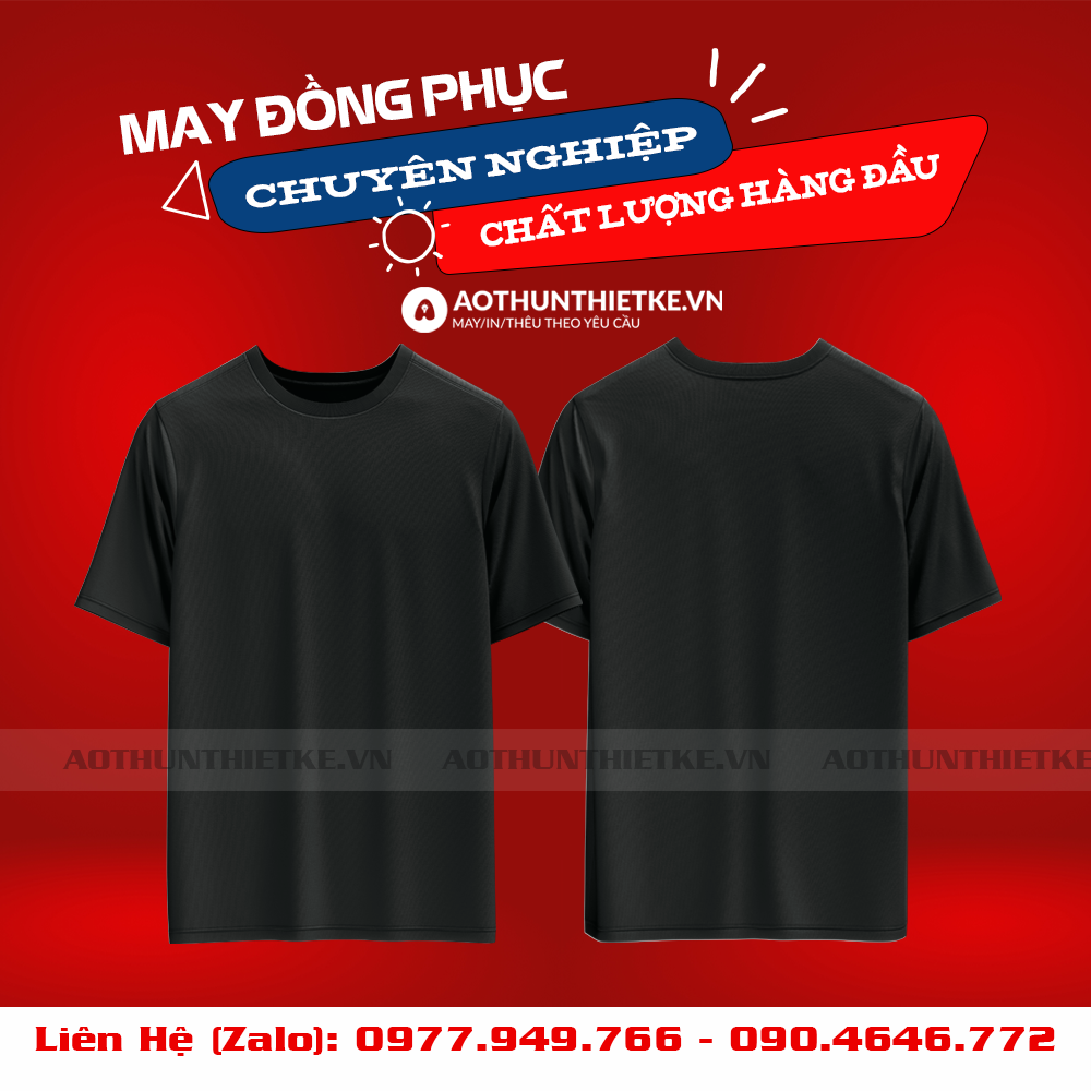 Áo Đồng Phục Cổ Tròn Đen