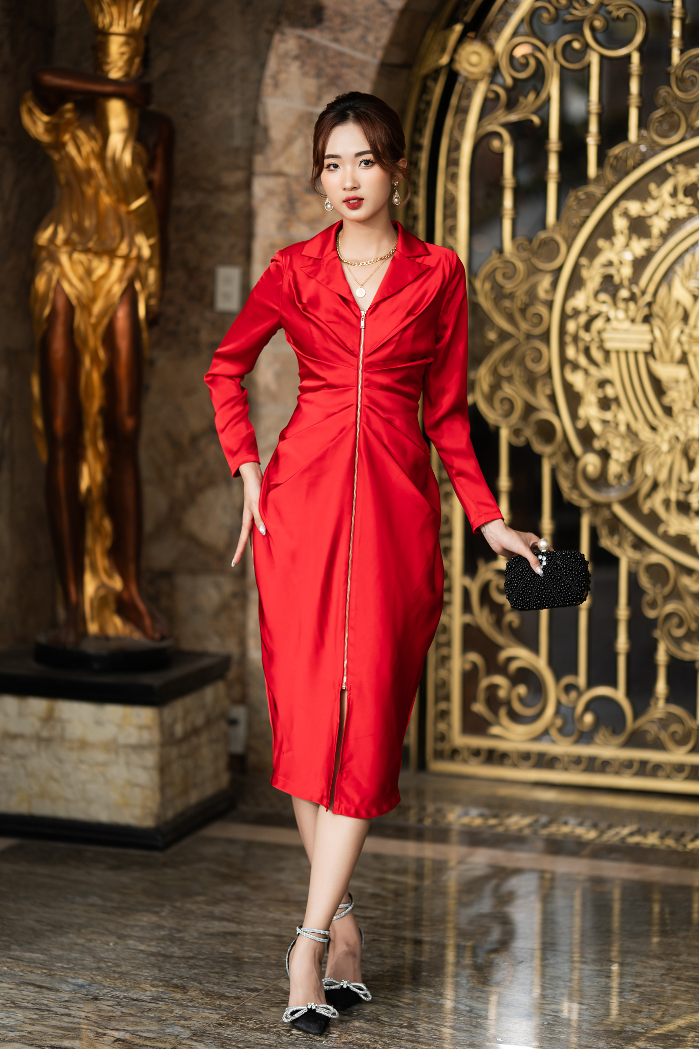 ĐẦM ĐI TIỆC MÀU ĐỎ DÀI TAY- MELY DRESS_thumbnail_0