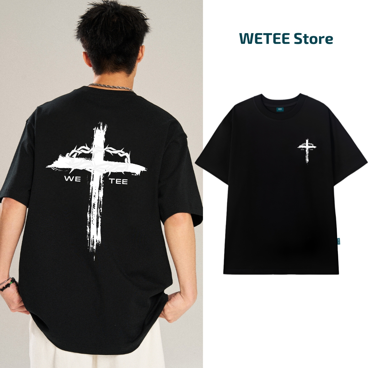 Áo thun unisex local brand 𝐖𝐞 𝐓𝐞𝐞 Chữ Thập - WU0870 WU0870