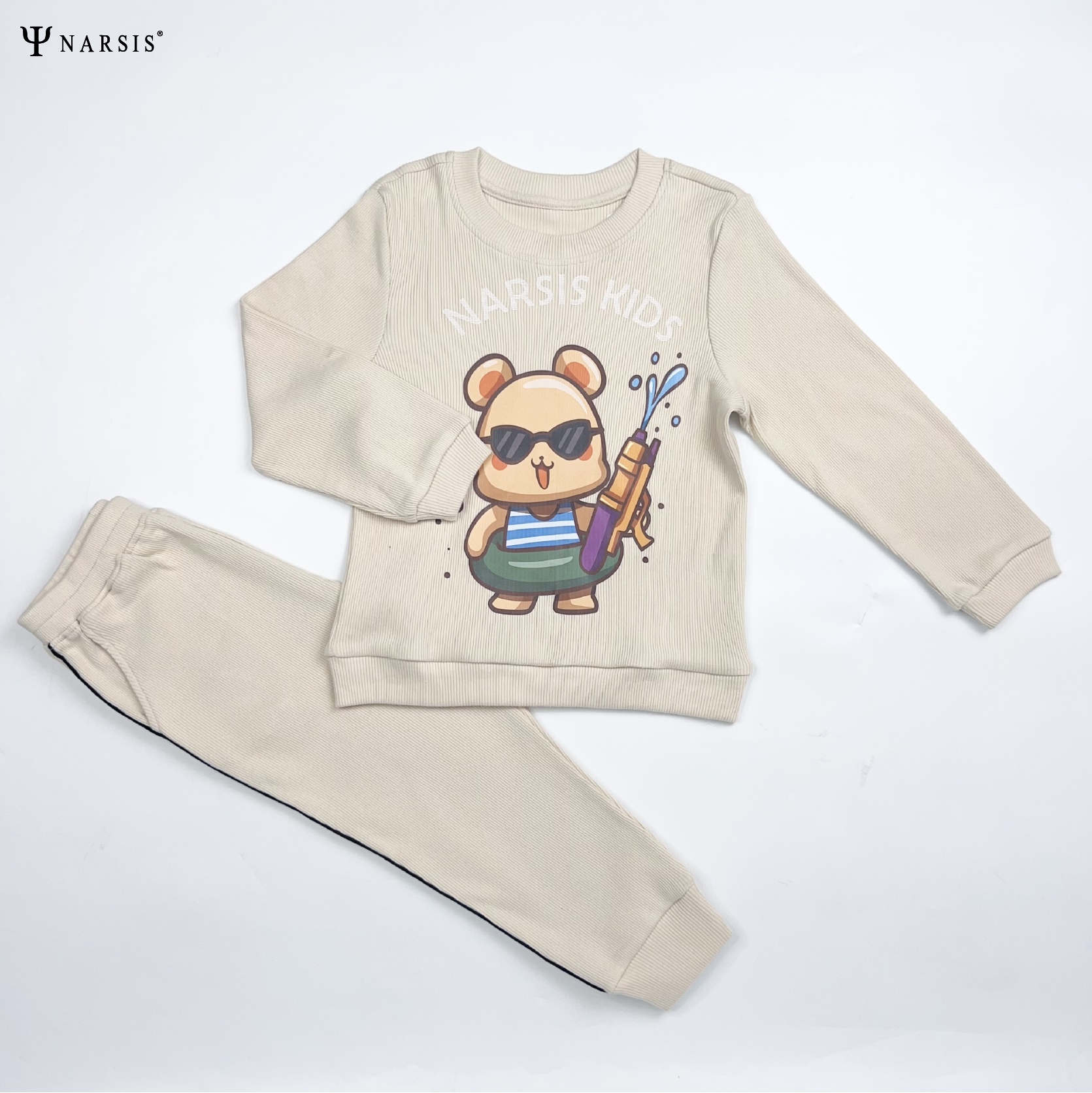 Set bé trai thu đông Narsis KE2113 dài tay, chất liệu cotton, thoải mái cả ngày.