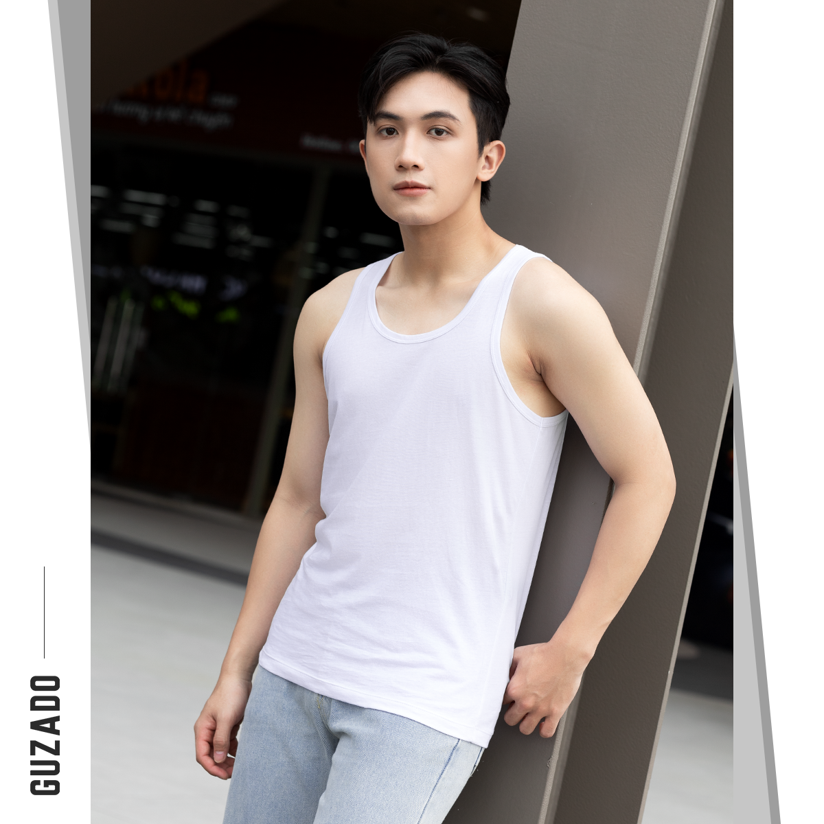 Áo ba lỗ nam GUZADO chất cotton 100% co giãn thấm hút tiêu chuẩn GTT08