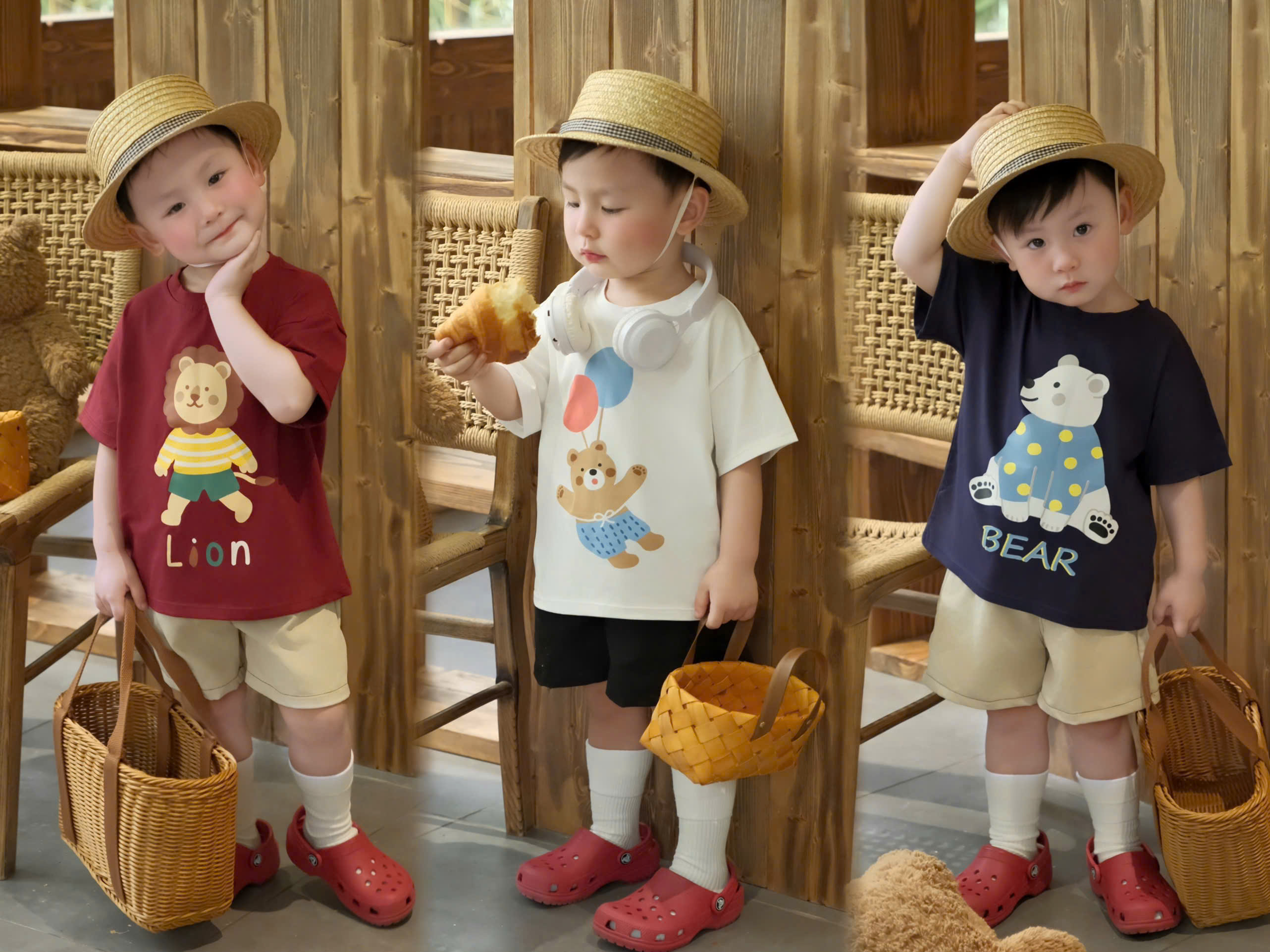 M73 SET 3 ÁO CỘC TAY GẤU BUỘC BÓNG BAY- A106.288