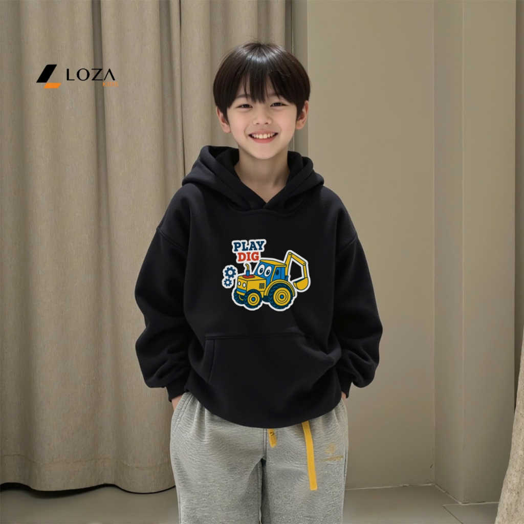 Áo nỉ hoodie bé trai in hình máy cần cẩu Play Dig - Loza Kids HN004_thumbnail_1