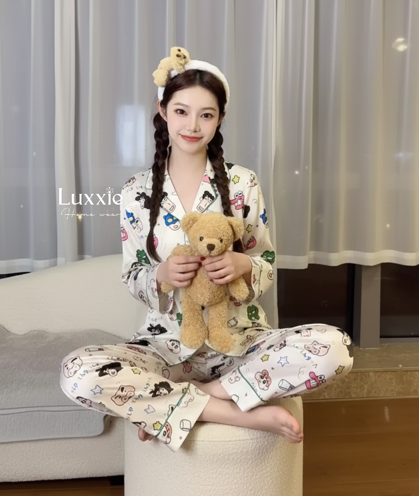 N137 Pijama lụa họa tiết Shin
