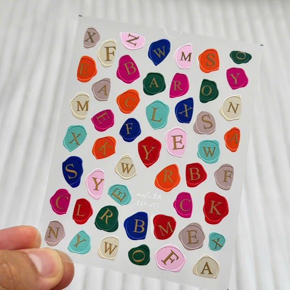 Sticker nail 5D chữ ms455