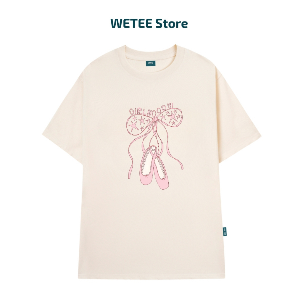 Áo thun unisex UX30-1172 nơ ballet hồng GIRLHOOD dáng oversized local brand WETEE_thumbnail_3