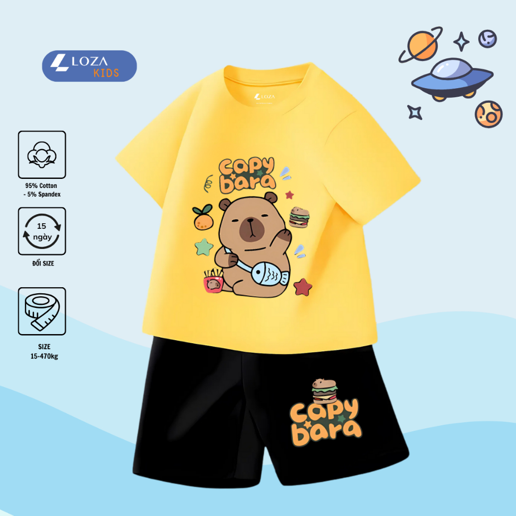 Bộ đồ bé trai in hình Capybara -  Loza Kids SB224