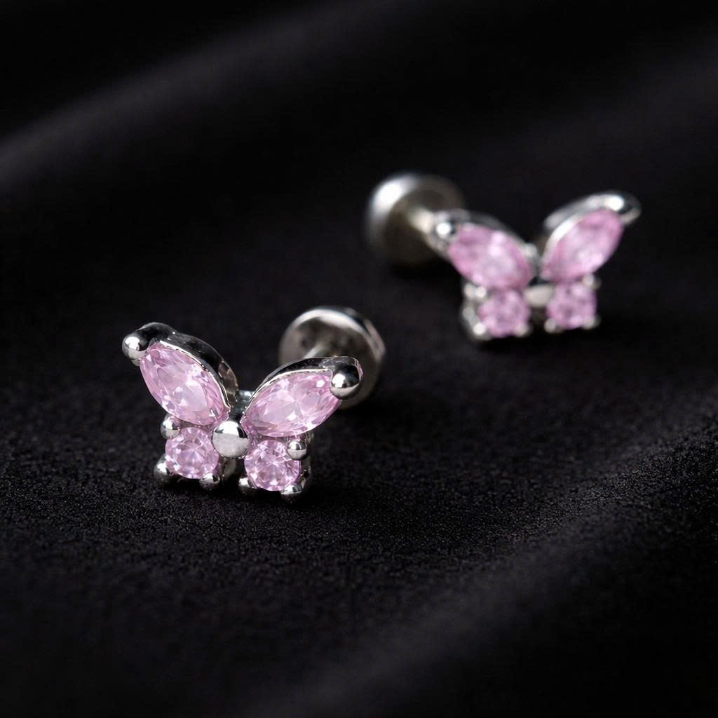 khuyên kiểu thân titan bướm hồng