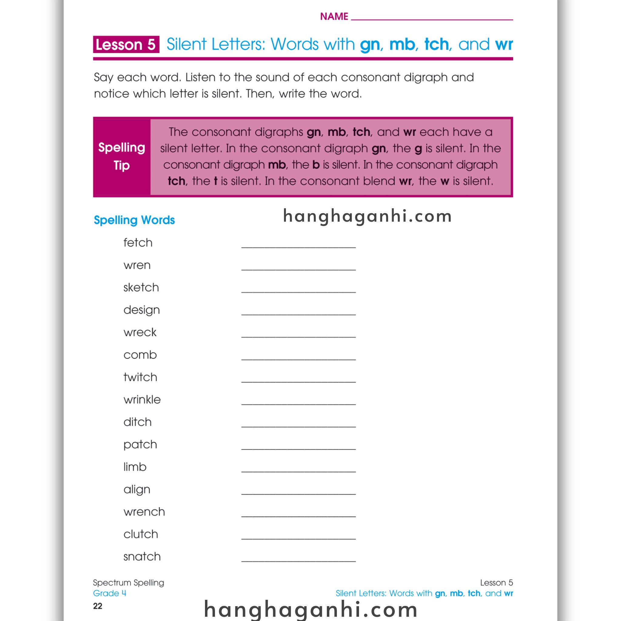 Sách Spectrum Spelling Workbook Grade 4_thumbnail_16