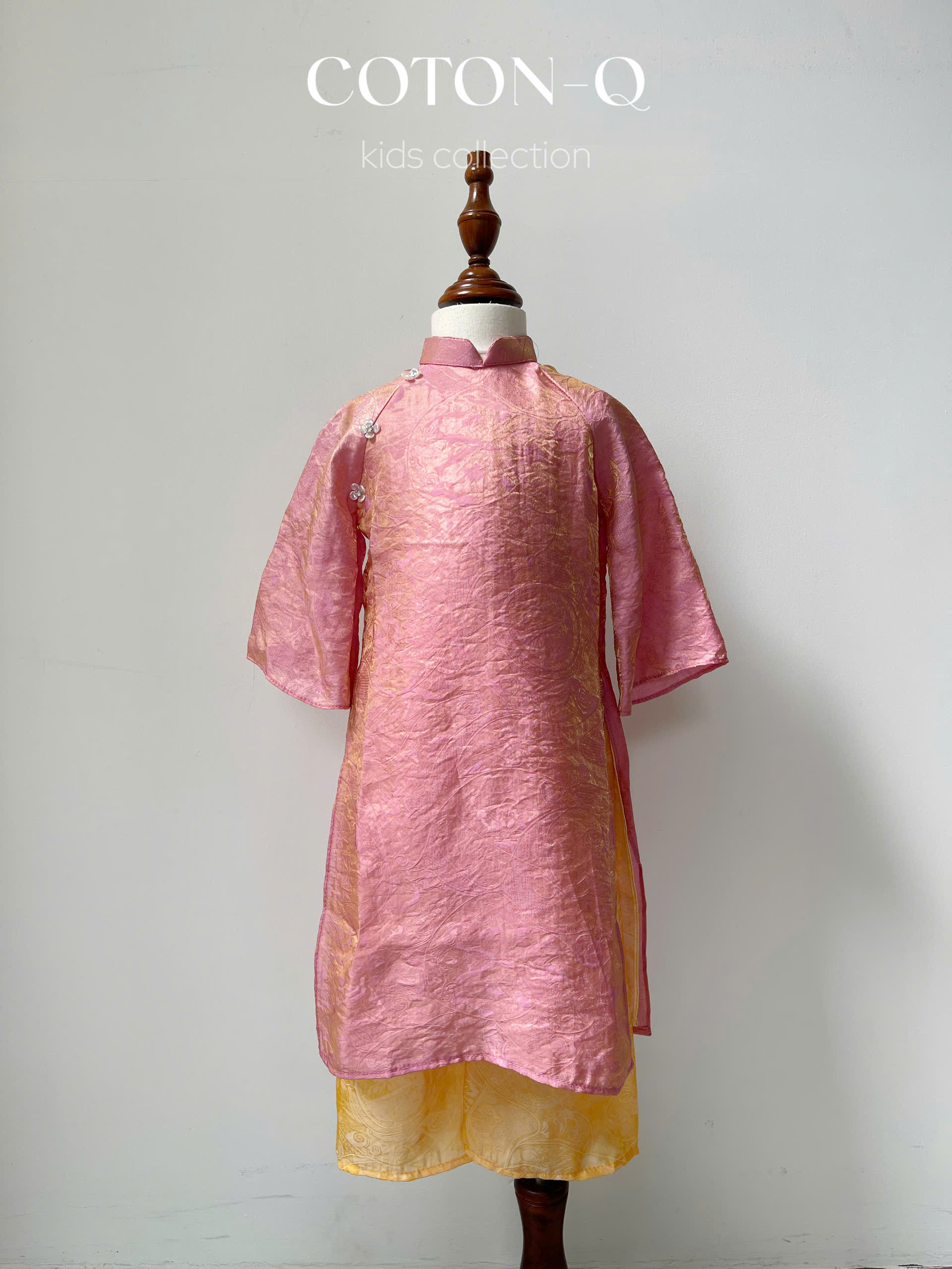 Set áo dài bé 4 tà ( XANH )_thumbnail_9