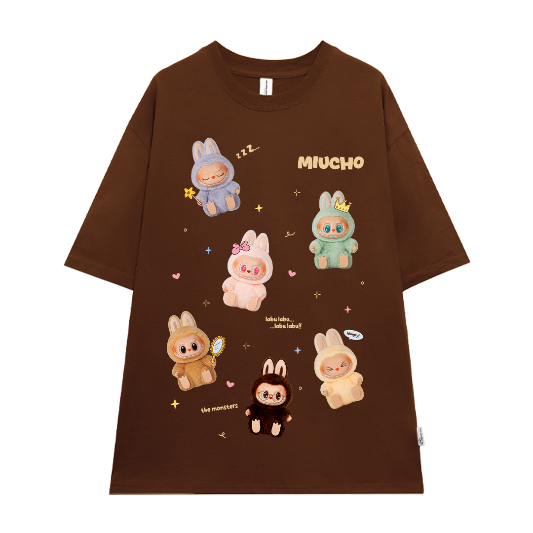 Áo thun labubu form rộng nhiều màu ATD1397 Miucho tay ngắn cổ tròn in mix_thumbnail_9