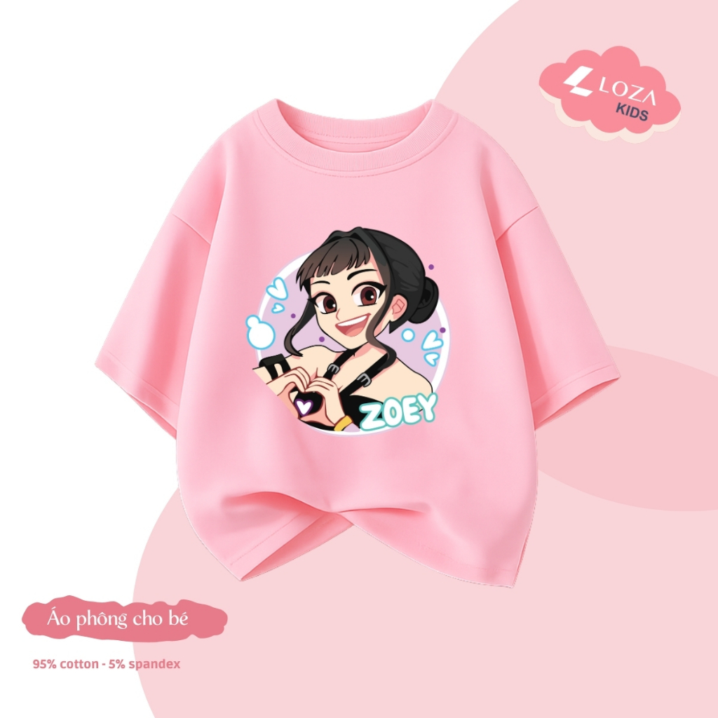 Áo phông bé gái hình nhóm nhạc Huntrix Rumi, Zoe, Mira - Loza Kids AT019_thumbnail_7