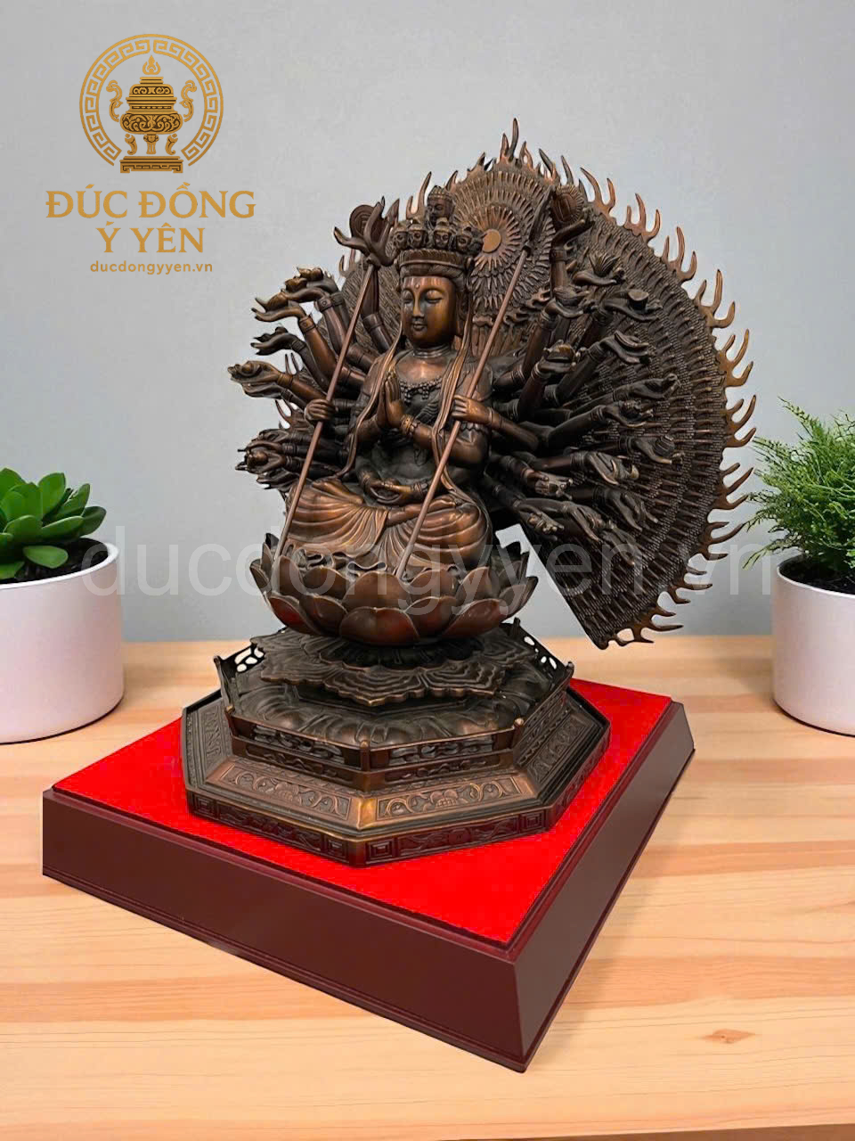 Tượng phật thiên thủ thiên nhãn làm màu giả cổ cao 42cm _thumbnail_0