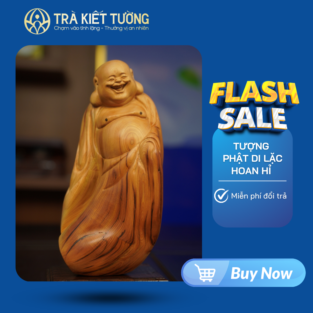 TƯỢNG PHẬT DI LẶC HOAN HỈ GỖ NHAI BÁCH