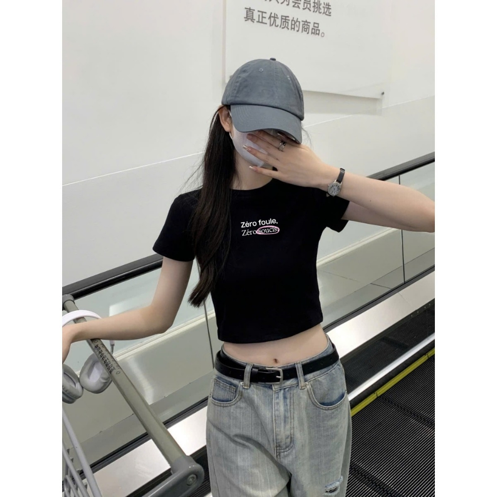 [Form Ôm] Áo croptop nữ ôm body màu đen - Áo thun croptop nữ LOZA G0289_thumbnail_9