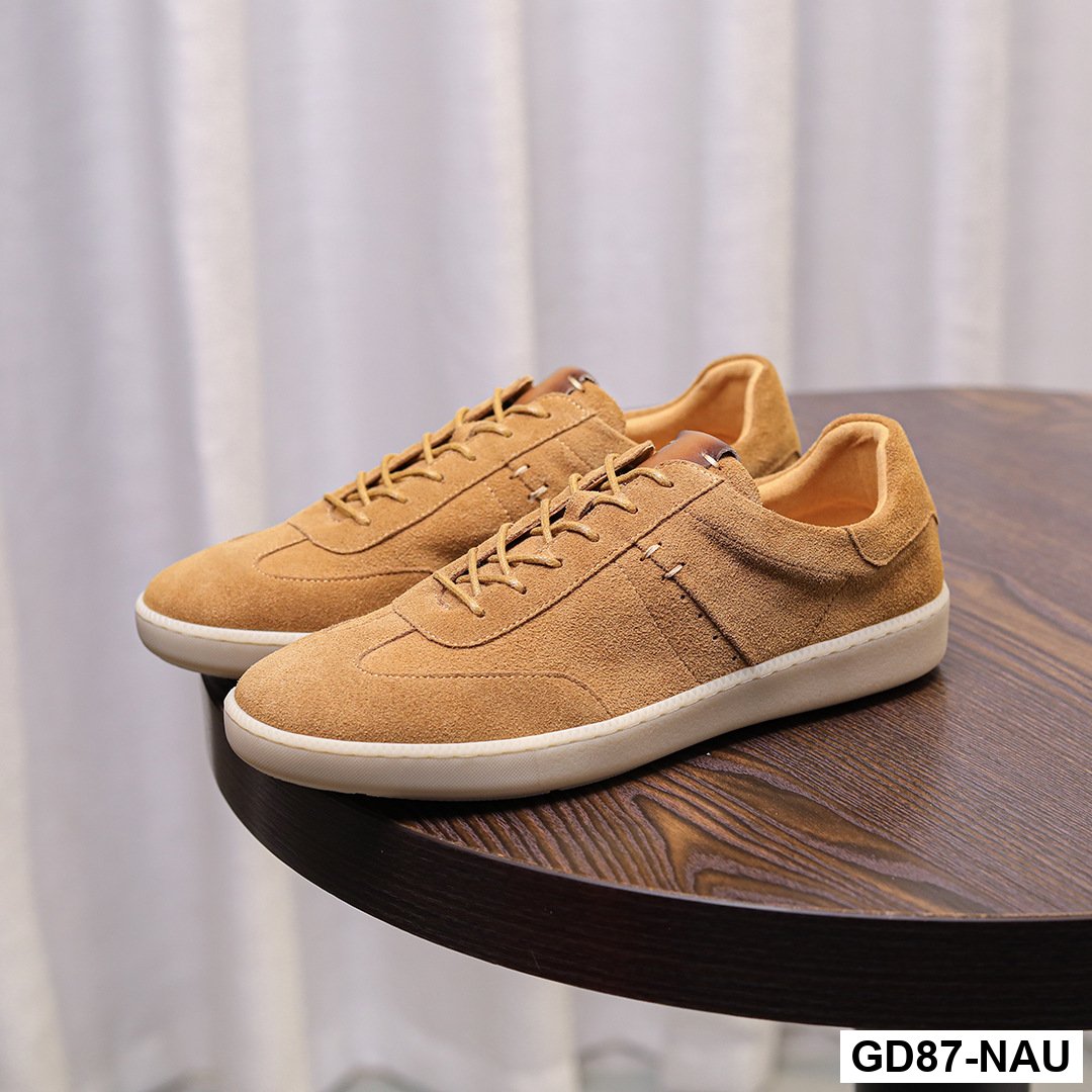 GD87 -  Giày Nam Retro Da Bò Lớp Đầu Tiên – Da Lộn Nubuck Mờ – Cổ Thấp Thời Trang, Nhẹ Sang Trọng – Giày Casual Forrest Gump 2025_thumbnail_2
