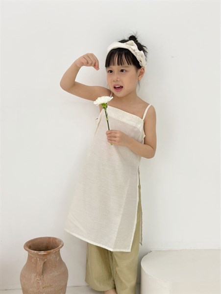 Sunset Linen Set (Áo Hai Dây + Quần + Khăn)