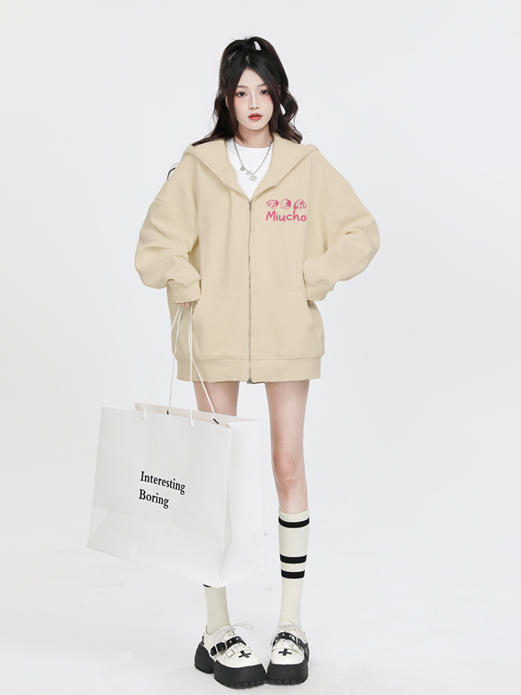 Áo hoodie zip local brand HZD1582 Miucho vải nỉ chân cua dày dặn mủ rộng in mix_thumbnail_6