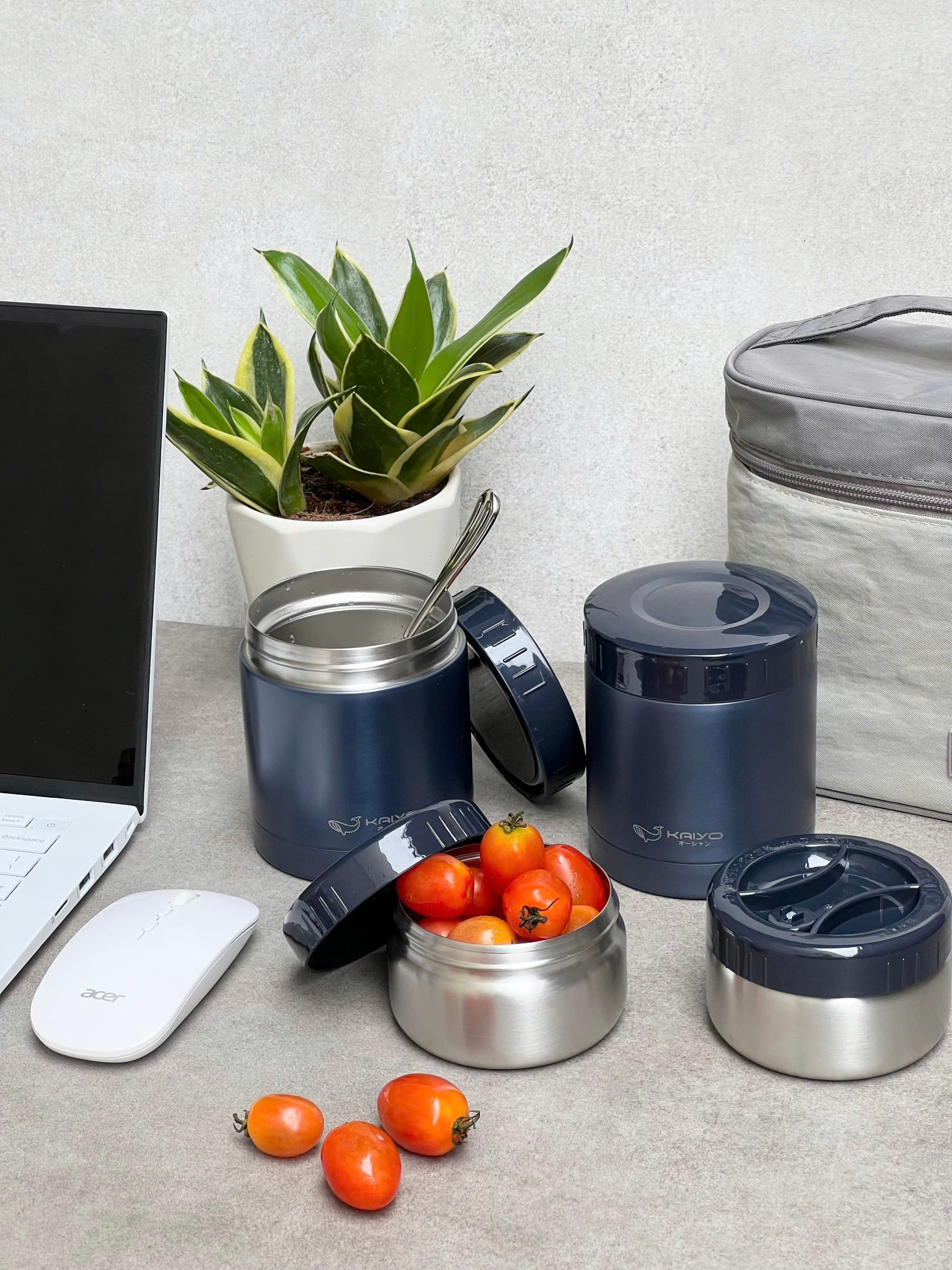 Bộ Hộp Cơm Giữ Nhiệt 5 món Kaiyo 1200ml (4 hộp+1 túi)_thumbnail_11