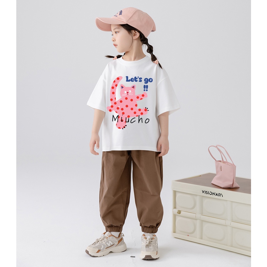 Áo thun cho bé gái hoạt hình form rộng AED1178 Miucho Kid tay ngắn cổ tròn in graphic_thumbnail_5