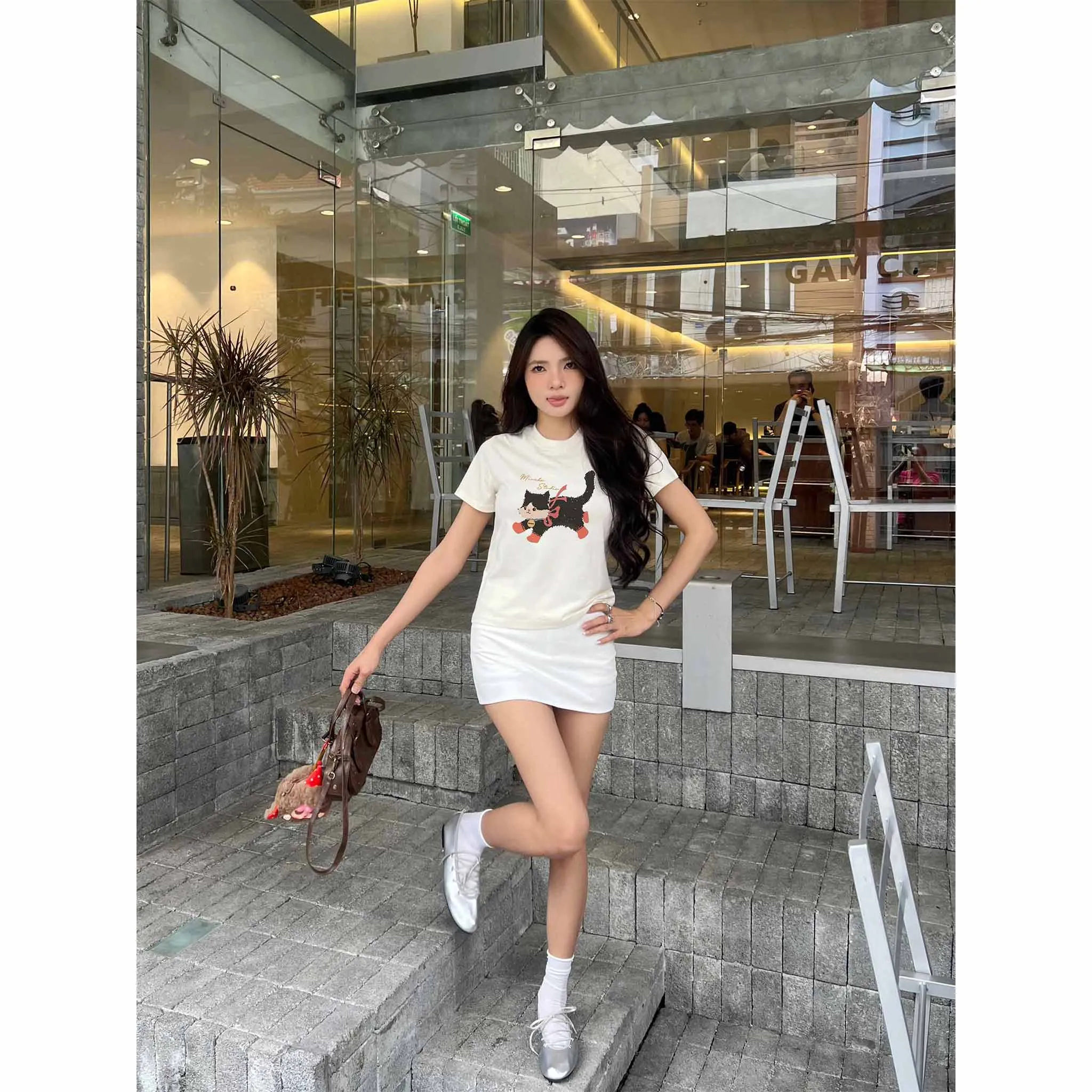 Áo baby tee hình mèo dễ thương 2517 Miucho vải cotton thoáng mát cổ tròn in mix_thumbnail_5